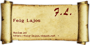 Feig Lajos névjegykártya